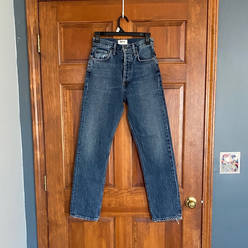 Agolde Dark Blue Straight Jeans